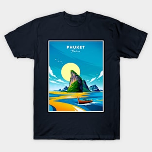 Phuket Thailand Vintage Colorful Travel Advertising Print T-Shirt